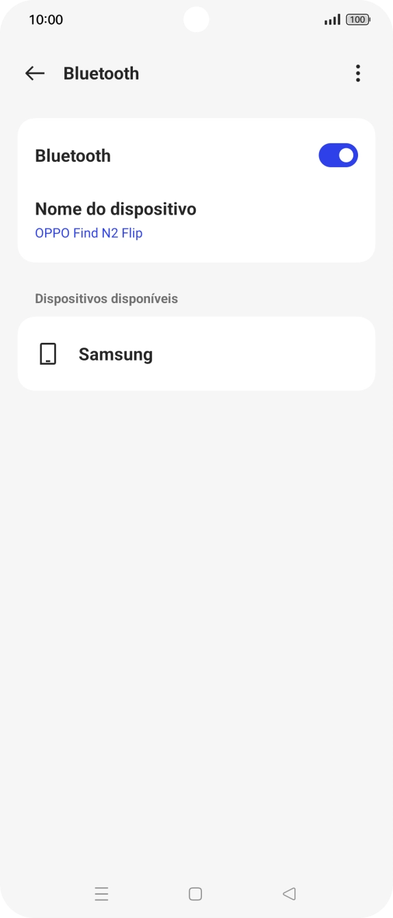 Prima o dispositivo Bluetooth pretendido e siga as indicações no ecrã para emparelhar o dispositivo pretendido com o telefone.