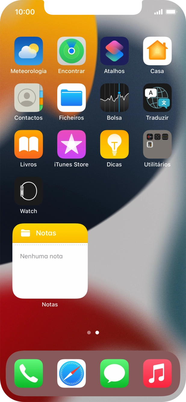 Se utilizar uma pilha de widgets: Deslize o dedo para cima ou para baixo na pilha para escolher o widget pretendido.