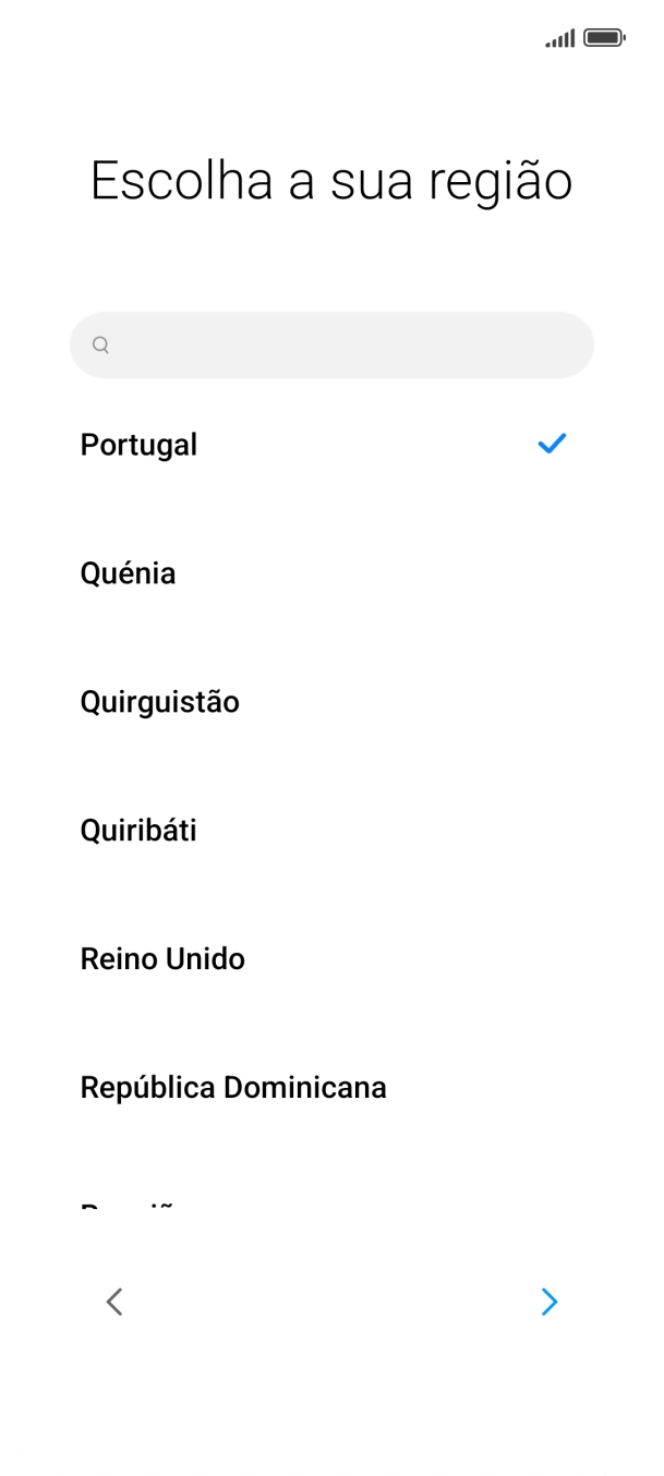 Prima a área ou país pretendido.
