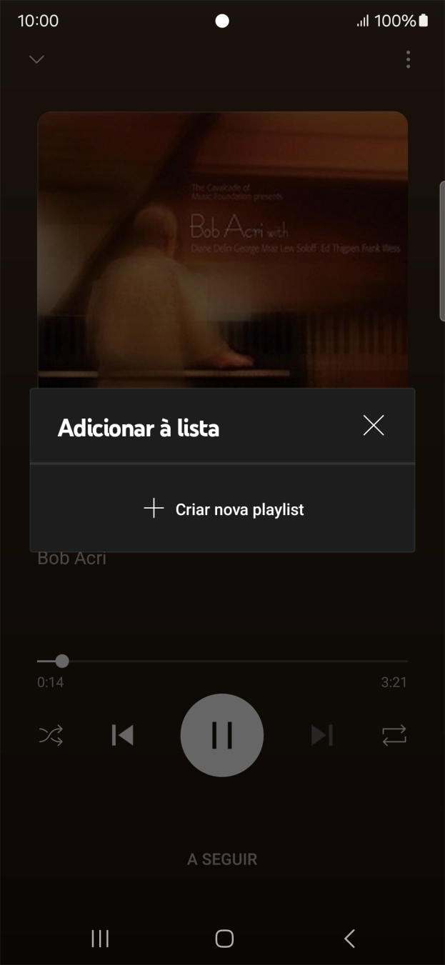 Prima Criar nova playlist.