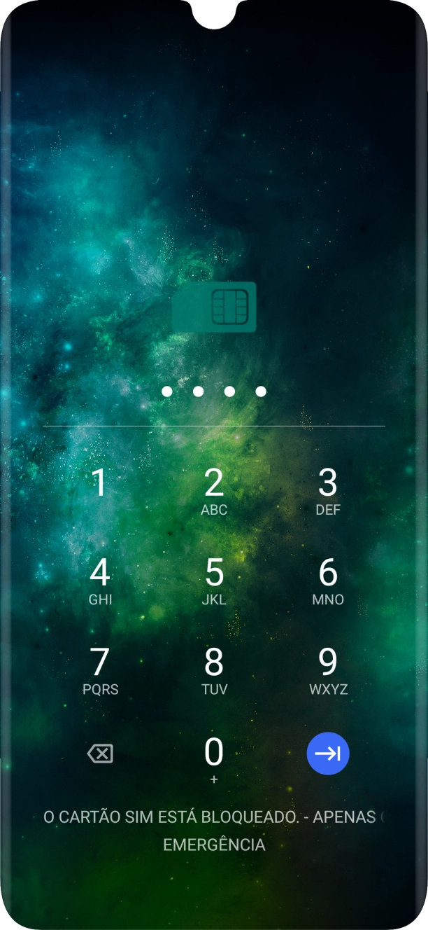 Se necessário, introduza o código PIN e prima o ícone para aceitar.