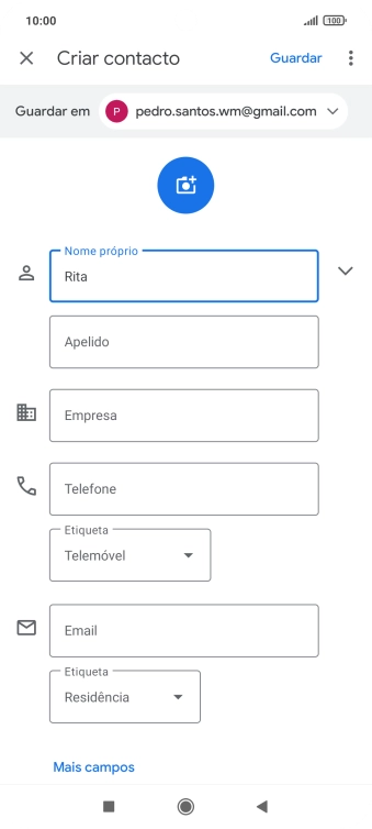 Prima Apelido, e introduza o apelido pretendido.