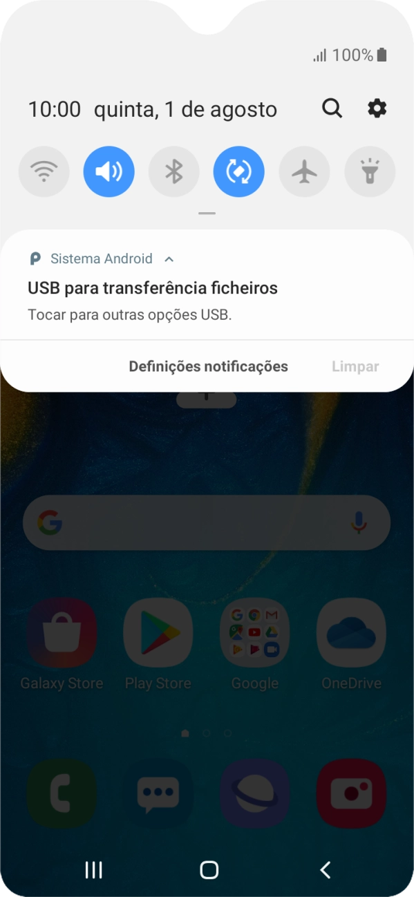 Prima Tocar para outras opções USB..
