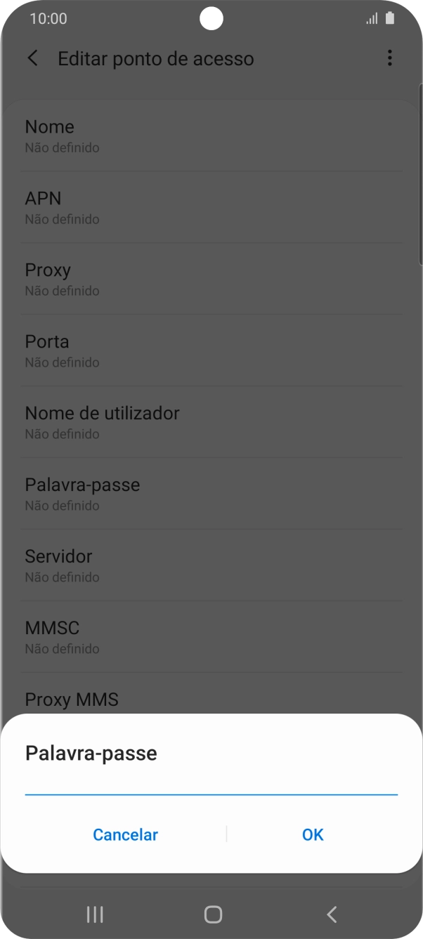 Introduza vodafone e prima OK.