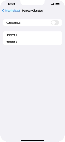 Ha kikapcsolod a funkciót, válaszd a kívánt hálózatot.
