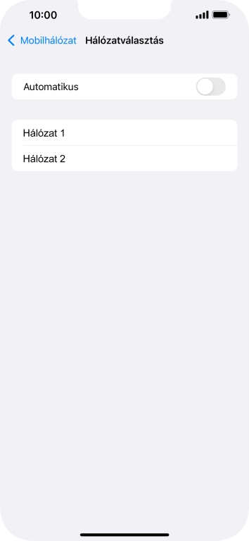 Ha kikapcsolod a funkciót, válaszd a kívánt hálózatot.