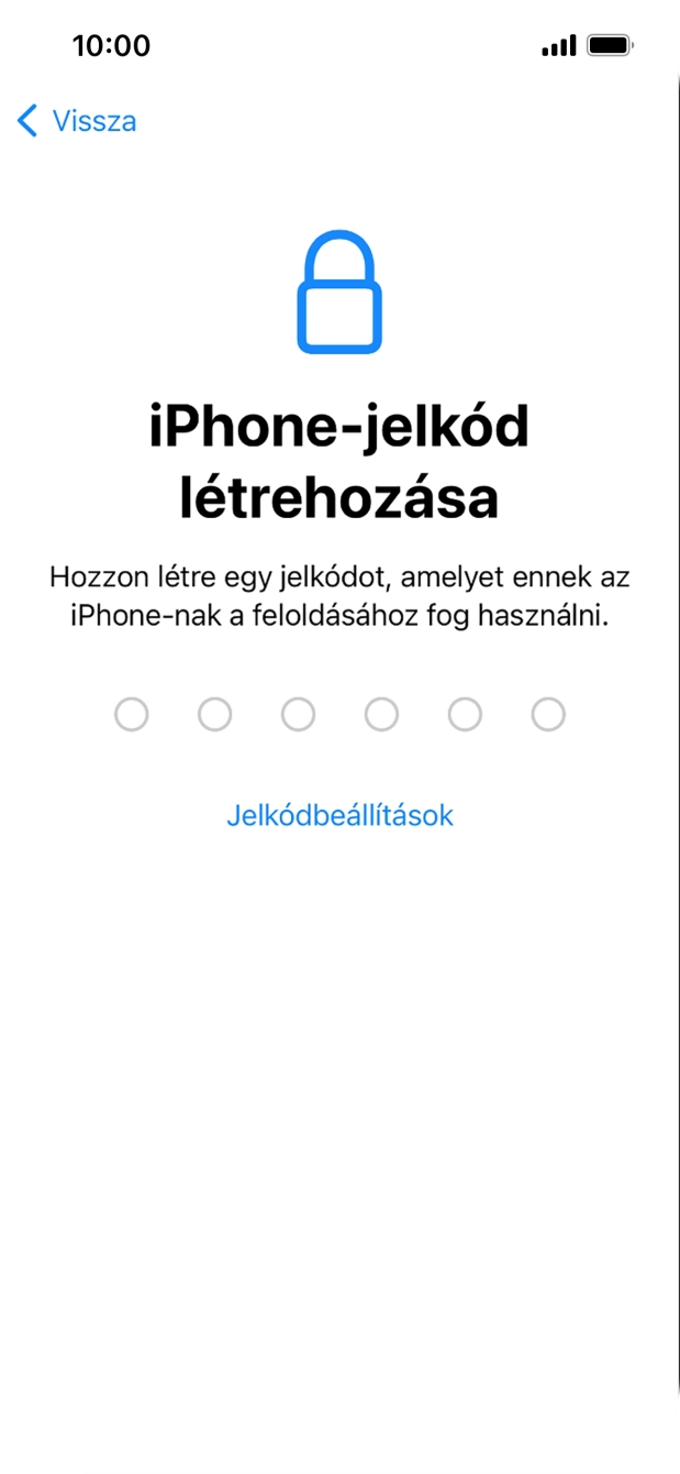 Válaszd a Jelkódbeállítások lehetőséget.