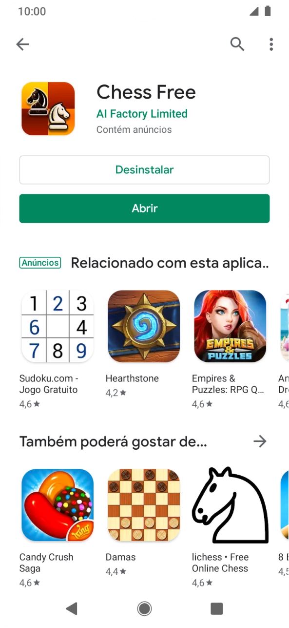 Prima a tecla de início para terminar e voltar ao ecrã inicial.