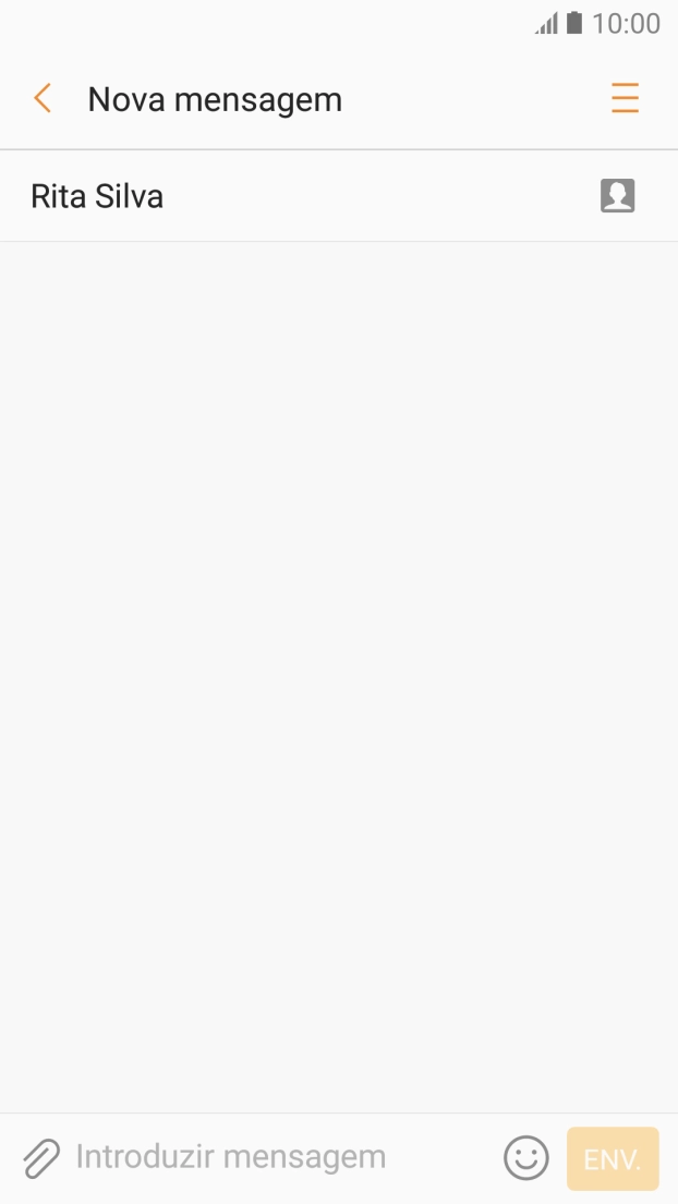 Prima o campo de escrita e escreva o texto da sua mensagem curta.