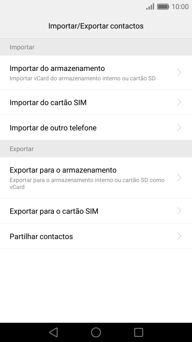 Prima Importar do cartão SIM.