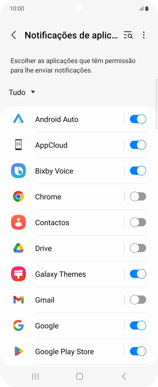 Prima a lista suspensa.