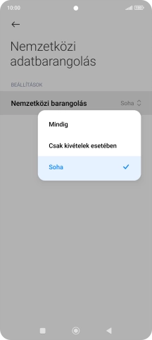 A funkció be- vagy kikapcsolásához válaszd a a kívánt beállítást.