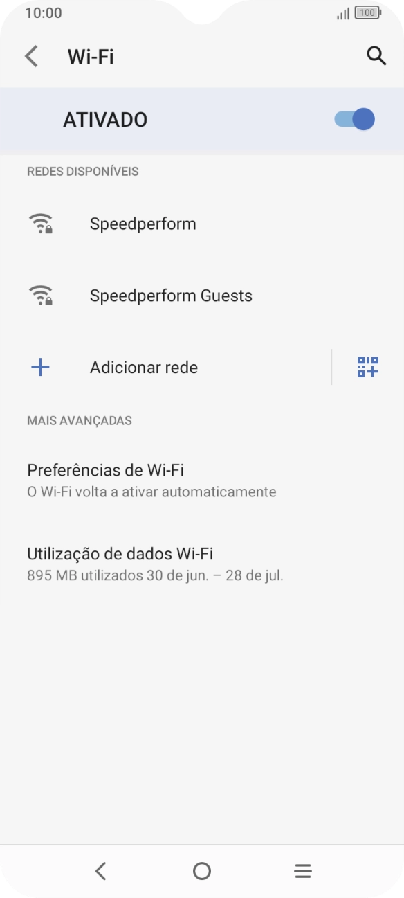 Prima a rede Wi-Fi pretendida.