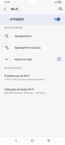 Prima a rede Wi-Fi pretendida.