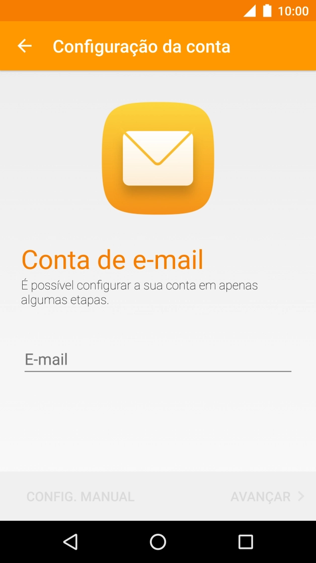 Prima o campo de escrita e introduza o seu endereço de e-mail Vodafone.