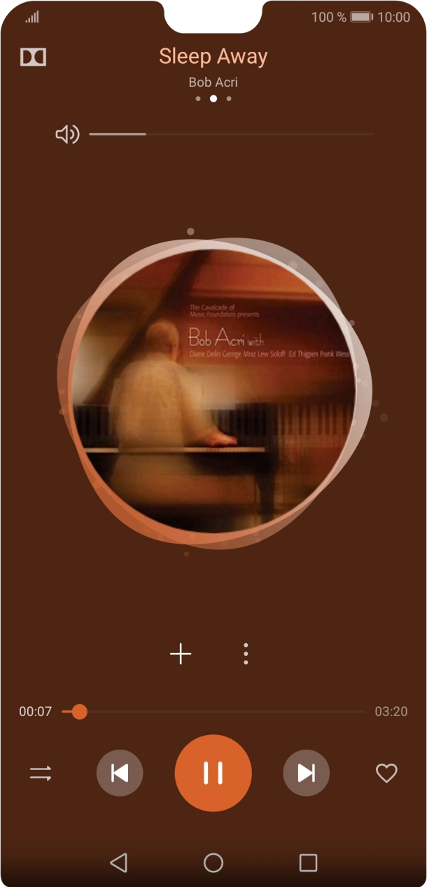 Prima a seta para a direita para ir para o ficheiro de música seguinte.