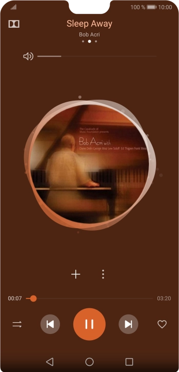 Prima a seta para a direita para ir para o ficheiro de música seguinte.