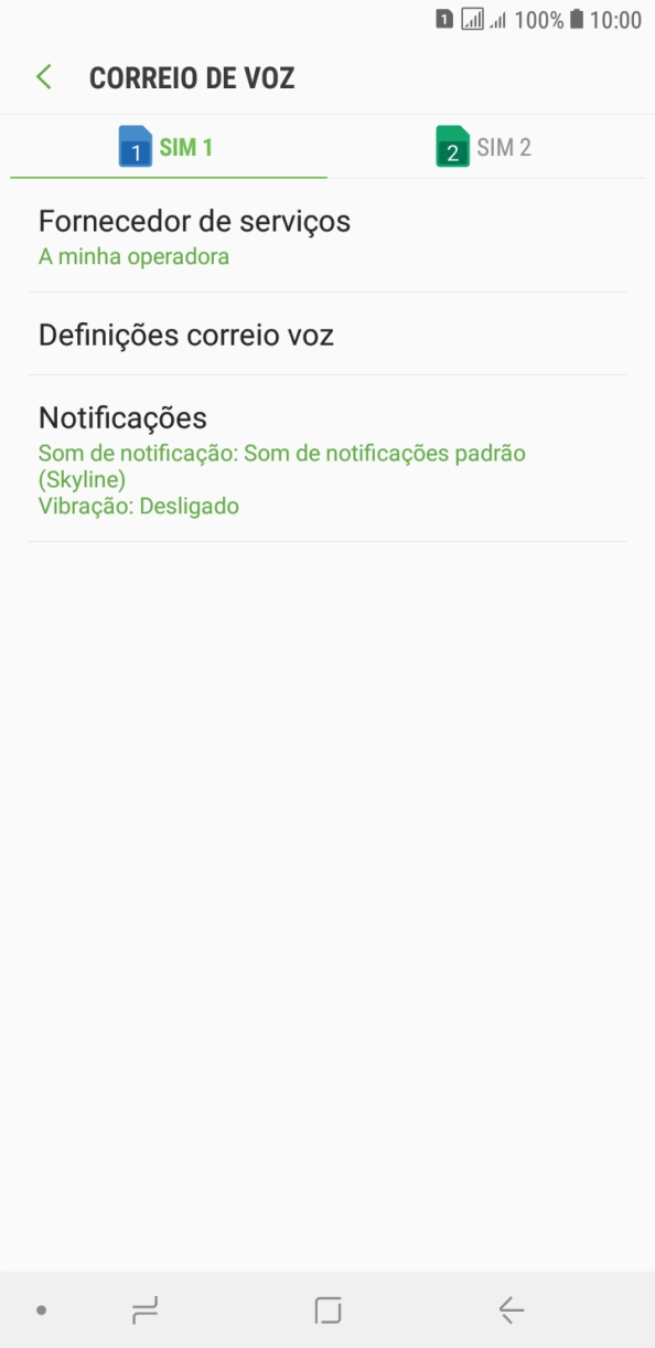 Prima o cartão SIM pretendido.