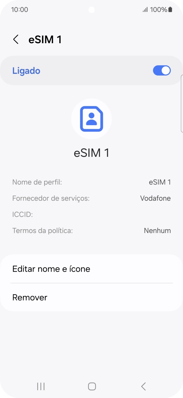 Prima o indicador para ativar ou desativar a utilização do plano.