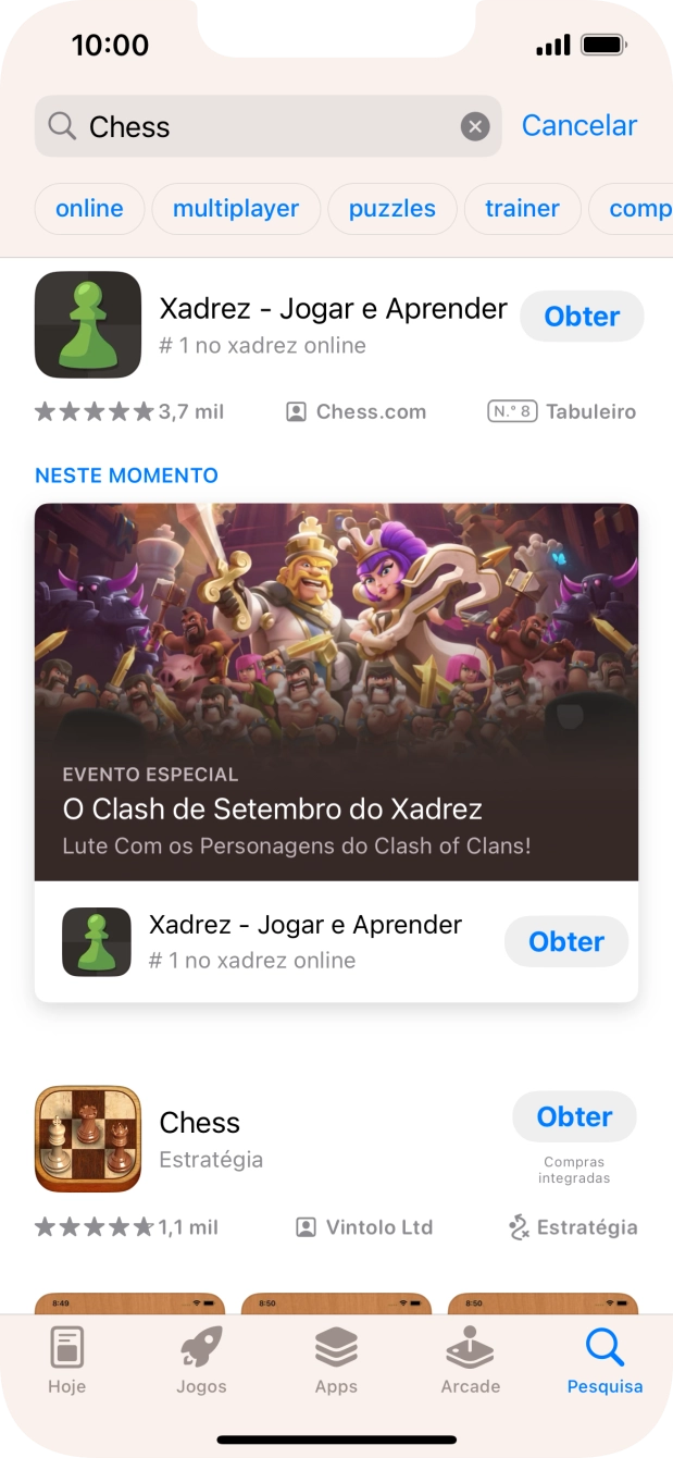 Prima a app pretendida.