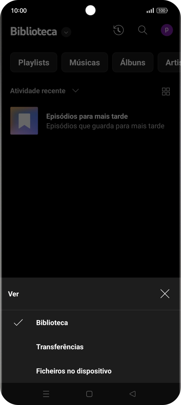 Prima Ficheiros no dispositivo e dirija-se ao ficheiro de música pretendido.