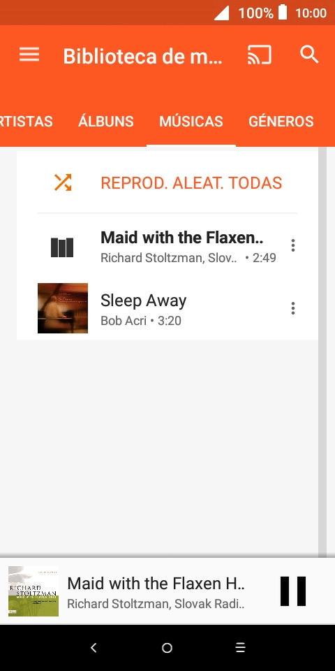 Prima o título da música na parte inferior do ecrã.