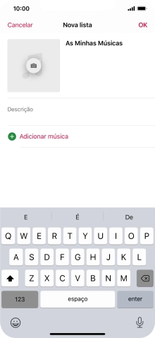 Prima Adicionar música.