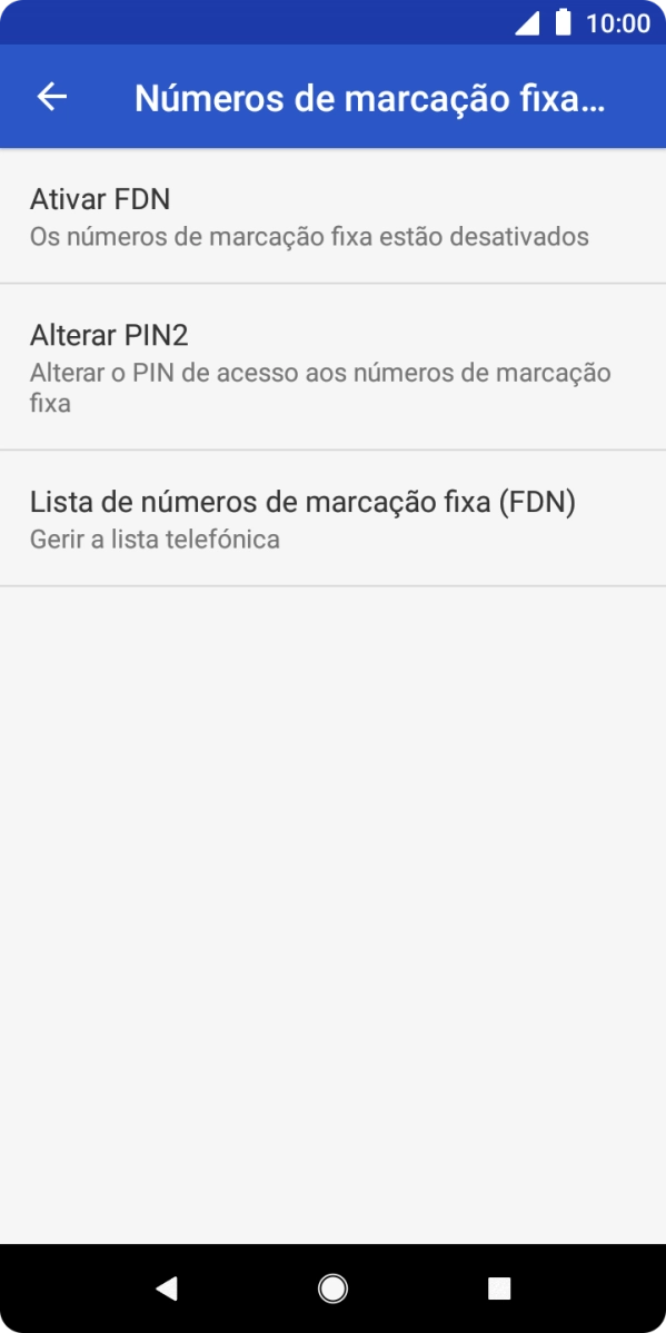 Prima Activar FDN para ativar a marcação permitida.