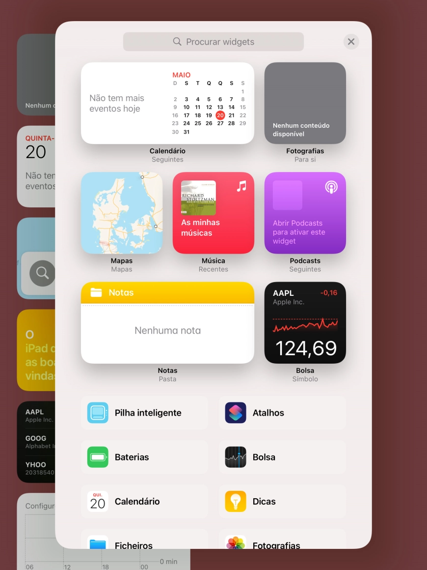 Prima o widget pretendido.