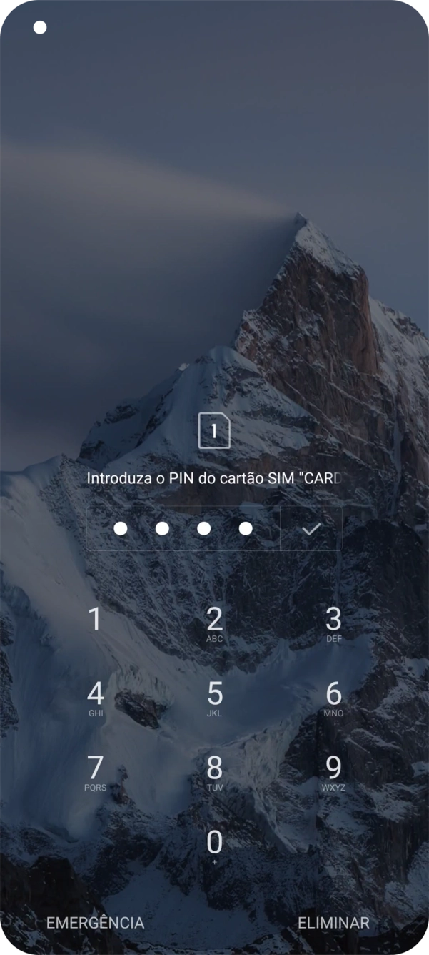 Se necessário, introduza o código PIN e prima o ícone para aceitar.