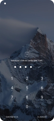 Se solicitado, deve introduzir o código PIN e premir o ícone para aceitar.
