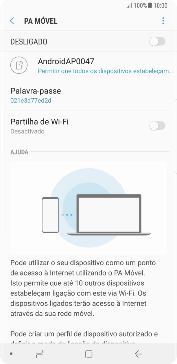 Prima o ícone de menu.