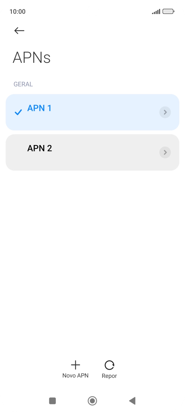 Prima a ligação de dados pretendida para a ativar.
