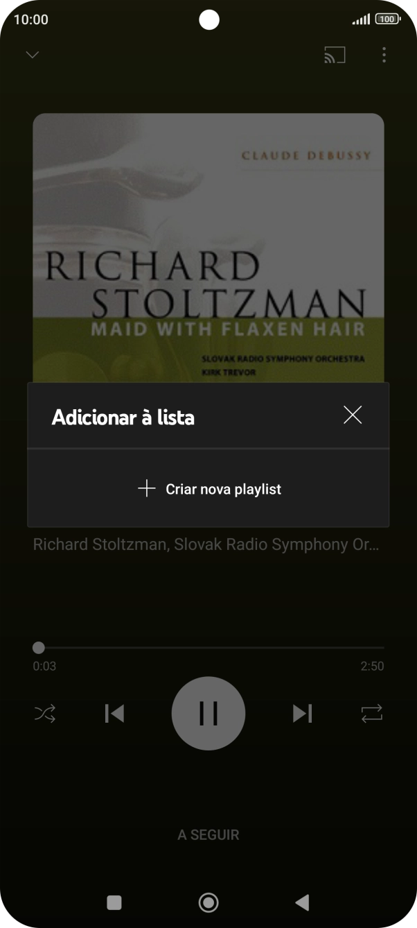 Prima Criar nova playlist.