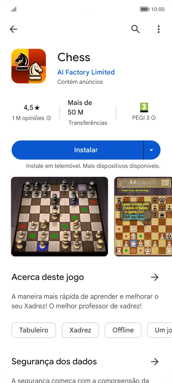 Prima Instalar e siga as indicações no ecrã para instalar a app.