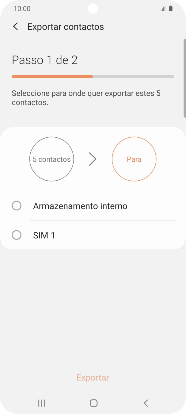 Prima o nome do cartão SIM.