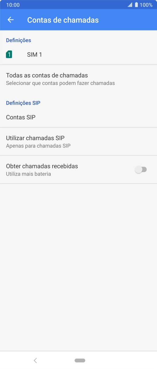 Prima o nome do cartão SIM.