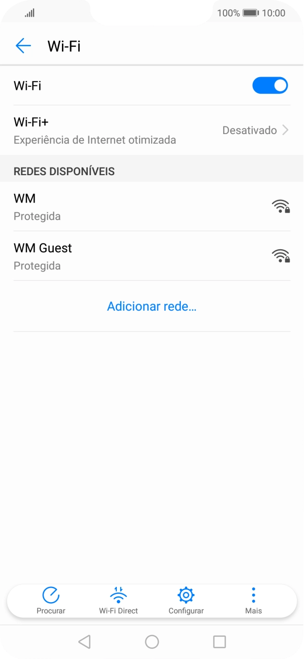 Prima a rede Wi-Fi pretendida.
