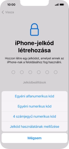 A képernyőzár használatának bekapcsolásához kövesd a képernyőn megjelenő utasításokat, vagy válaszd a Jelkód használatának mellőzése lehetőséget.