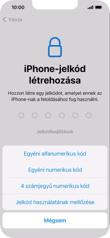 A képernyőzár használatának bekapcsolásához kövesd a képernyőn megjelenő utasításokat, vagy válaszd a Jelkód használatának mellőzése lehetőséget.