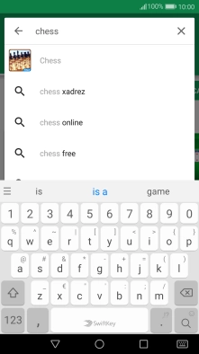 Introduza o nome ou categoria da app pretendida e prima o ícone para pesquisar.