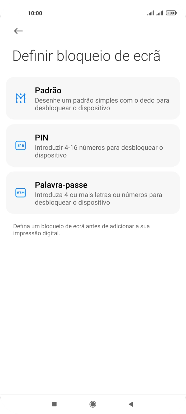 Prima o código de bloqueio do telefone pretendido.