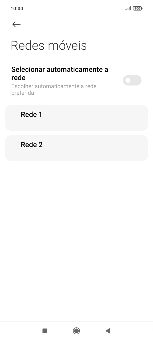 Prima a rede pretendida.