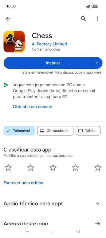 Prima a tecla de início para terminar e voltar ao ecrã inicial.