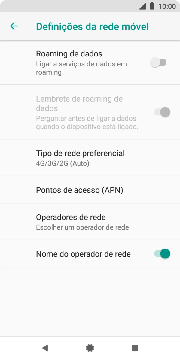 Prima Tipo de rede preferencial.