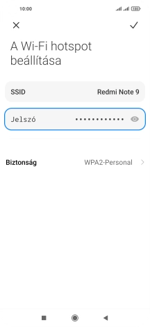 Kattints az „SSID” melletti mezőre, és írd be a Wi-Fi hotspot kívánt nevét.