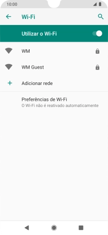Prima a rede Wi-Fi pretendida.