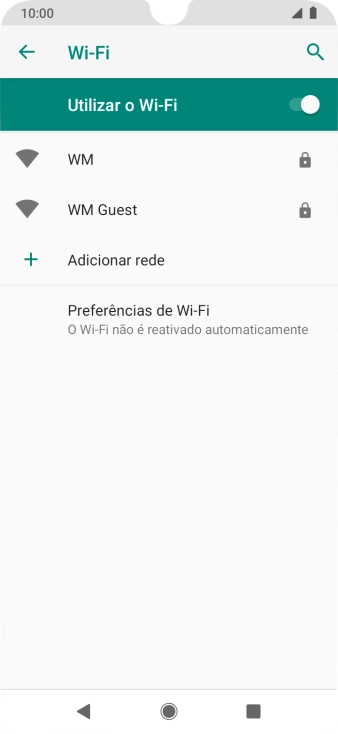 Prima a rede Wi-Fi pretendida.