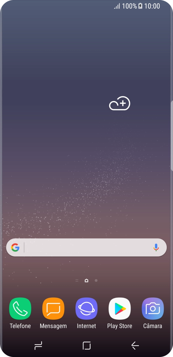 Quando o ícone de bateria em carregamento for mostrado no ecrã, a bateria está em carregamento.