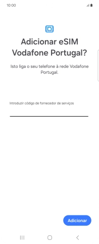 Introduza o código de confirmação enviado e prima Adicionar.